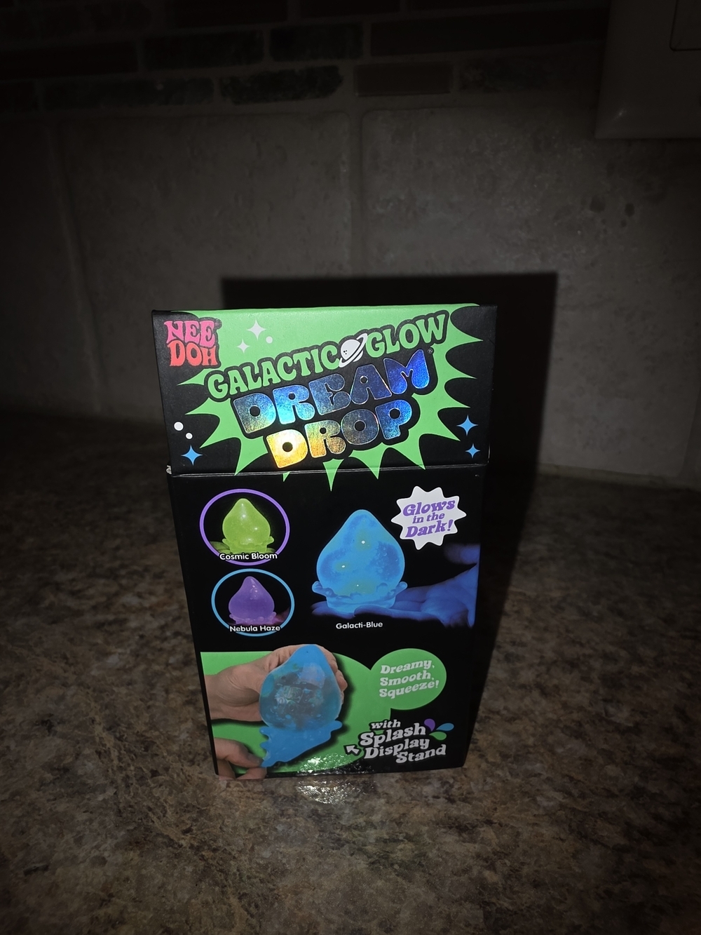 NeeDoh Galactic Glow Dream Drop Squishy Glow in the Dark Fidget Toy Cosmic Bloom - Picture 5 of 5